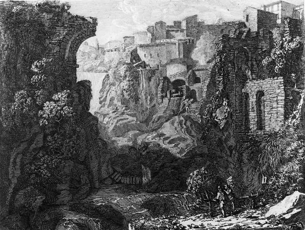 Luigi Basiletti-97-Rovine alla Cascata Grande a Tivoli